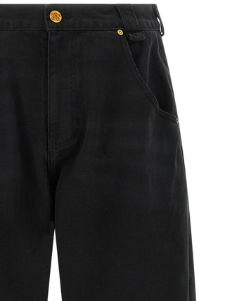 Black Cotton Relaxed Fit Jeans