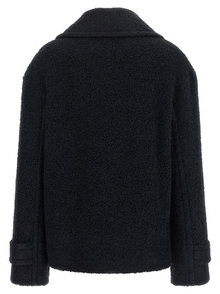 Blue Alpaca Leather Coat