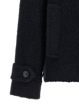 Blue Alpaca Leather Coat