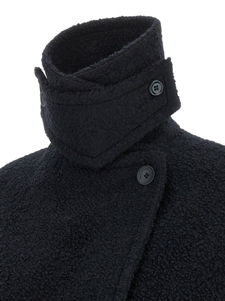 Blue Alpaca Leather Coat