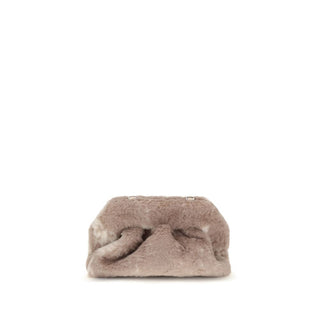 Beige Faux Fur Clutch Bag