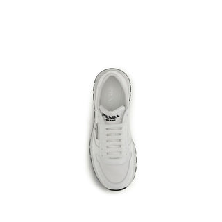 White Recycled Polyamide Athletic Sneakers