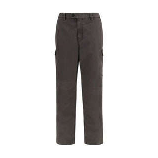 Brown Cotton Casual Pants