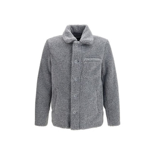 Gray Polyester Full-Length Jacket