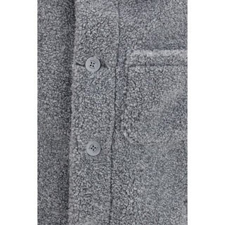 Gray Polyester Full-Length Jacket
