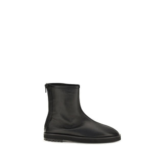 Black Calf Leather Bos Taurus Ankle Boots
