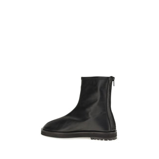 Black Calf Leather Bos Taurus Ankle Boots