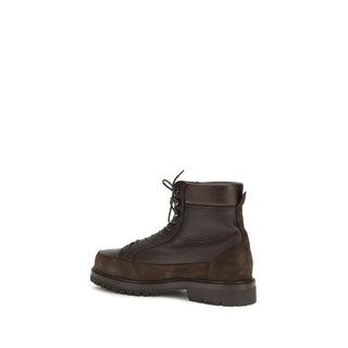 Brown Calf Leather Bos Taurus Lace-Up Boots