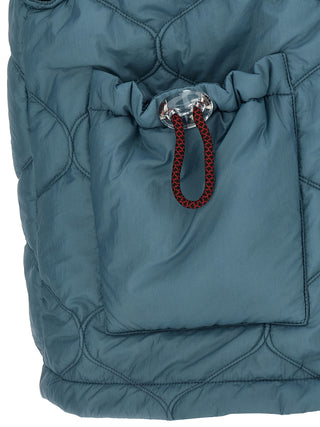Blue Polyamide Sleeveless Jacket