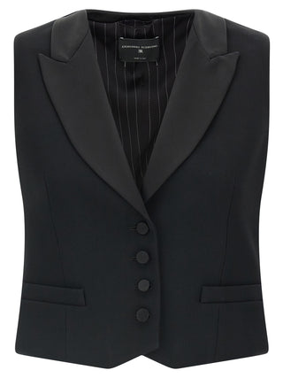 Black Viscose Sleeveless Jacket
