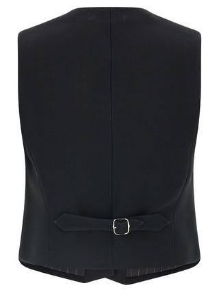 Black Viscose Sleeveless Jacket