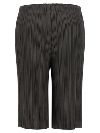 Gray Polyester Bermuda Shorts