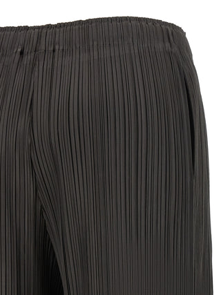 Gray Polyester Bermuda Shorts