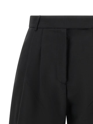 Black Wool Casual Pants