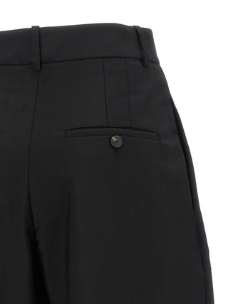 Black Wool Casual Pants