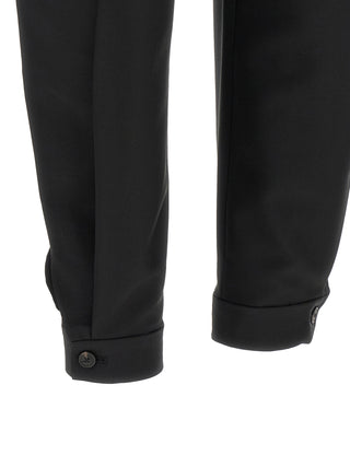 Black Wool Casual Pants