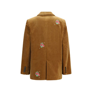 Brown Cotton Full-Length Jacket