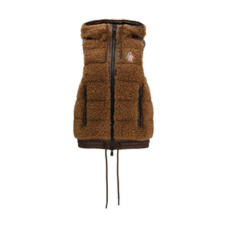 Brown Polyamide Sleeveless Jacket