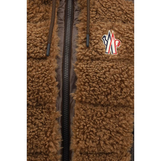 Brown Polyamide Sleeveless Jacket
