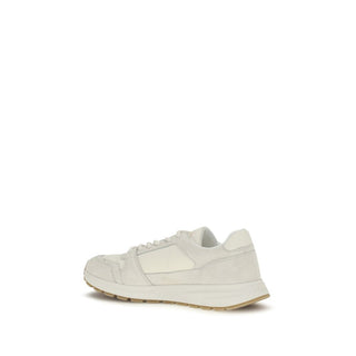 Beige Calf Leather Bos Taurus Athletic Sneakers