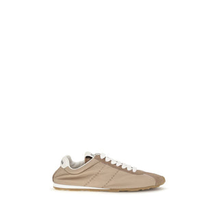 Beige Calf Leather Bos Taurus Low Top Sneakers