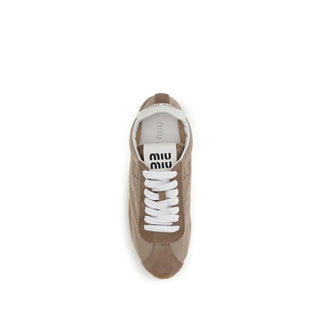 Beige Calf Leather Bos Taurus Low Top Sneakers