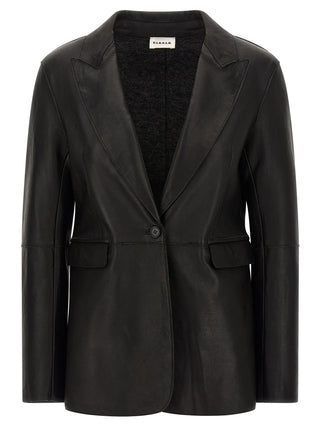 Black Lamb Leather Blazer