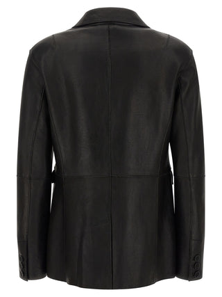 Black Lamb Leather Blazer