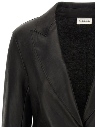 Black Lamb Leather Blazer