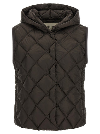 Brown Polyester Sleeveless Jacket