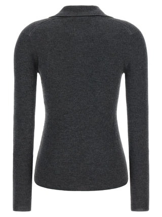 Gray Cashmere Polo Shirt