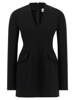 Black Viscose Short Dress