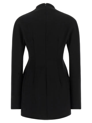 Black Viscose Short Dress