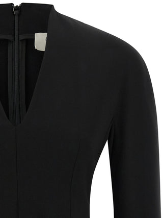 Black Viscose Short Dress