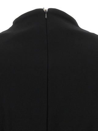 Black Viscose Short Dress