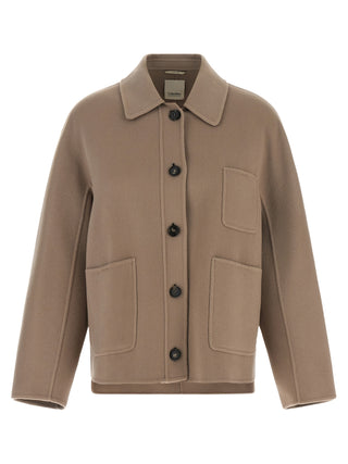 Beige Wool Full-Length Jacket