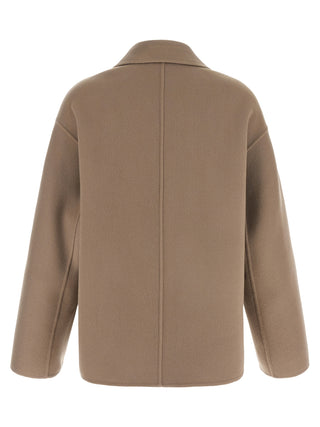 Beige Wool Full-Length Jacket