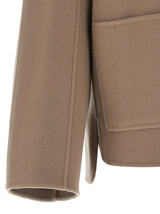 Beige Wool Full-Length Jacket