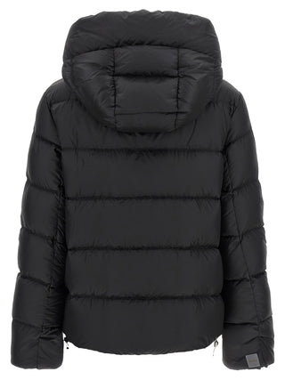 Black Polyester Full-Length Jacket