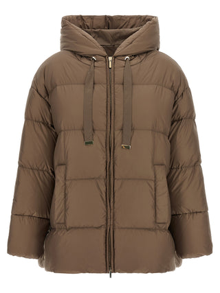 Brown Polyamide Full-Length Jacket