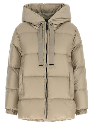 Beige Polyester Full-Length Jacket