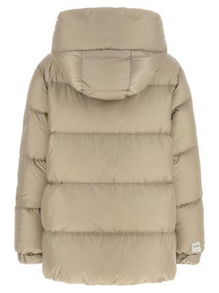 Beige Polyester Full-Length Jacket