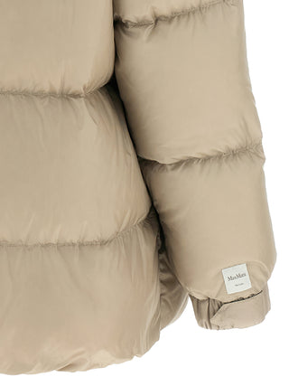 Beige Polyester Full-Length Jacket