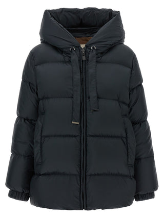 Blue Polyester Full-Length Jacket