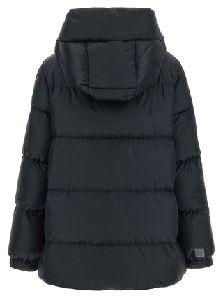 Blue Polyester Full-Length Jacket