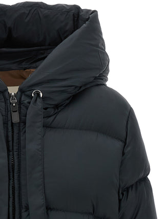 Blue Polyester Full-Length Jacket
