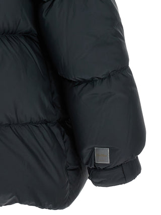 Blue Polyester Full-Length Jacket