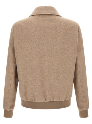Beige Wool Full-Length Jacket
