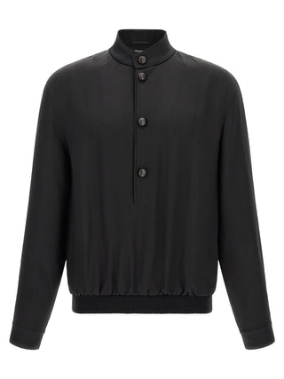 Black Satin Sweatshirt