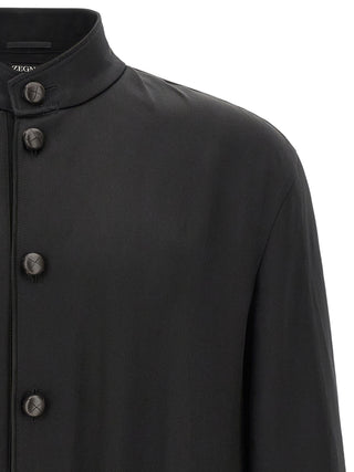 Black Satin Sweatshirt